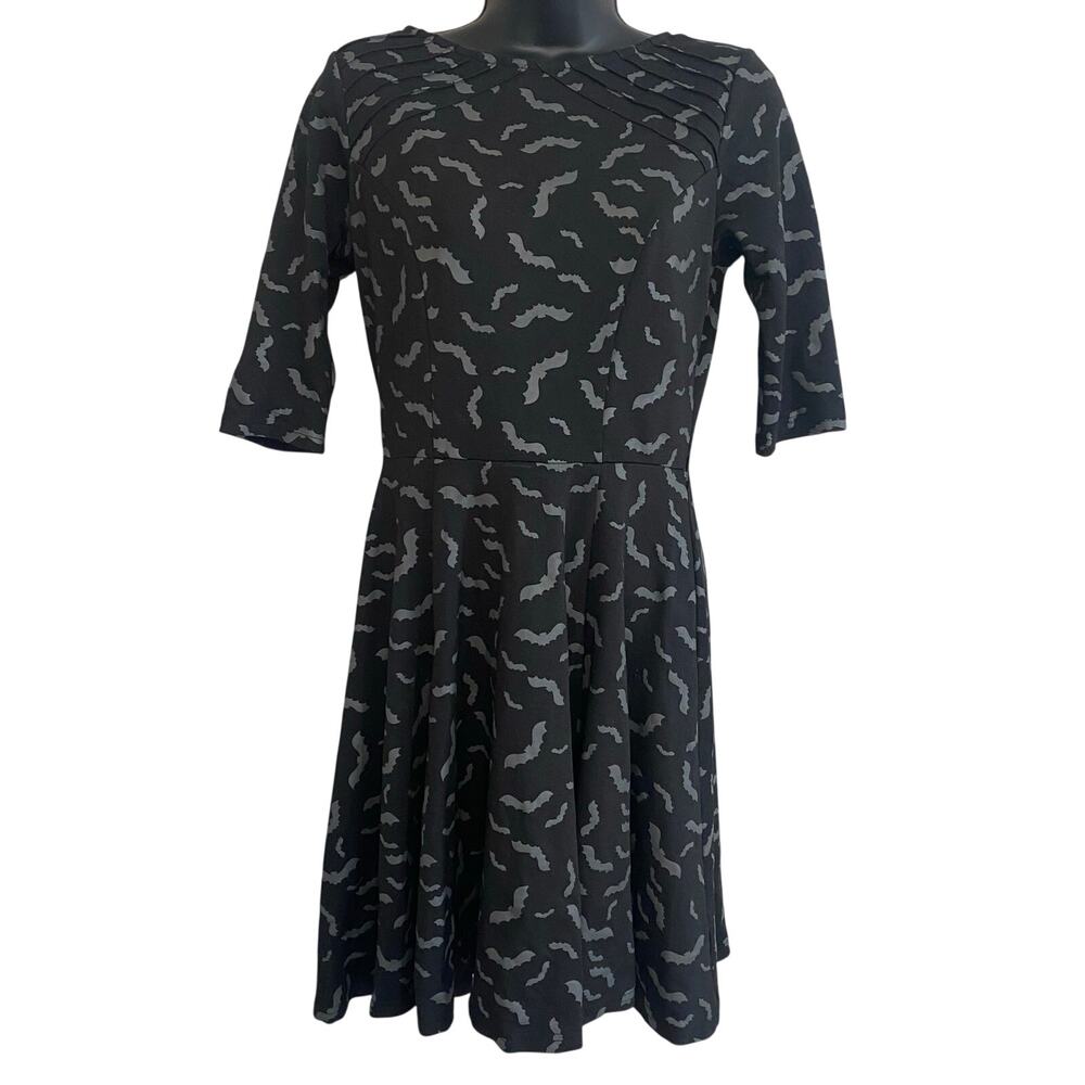 Unique Vintage Stephanie Bat Dress Fit and Flare Womens Sz Medium Goth Halloween